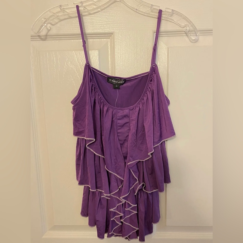 Rampage Layered Top Blouse In Purple NWT S Small